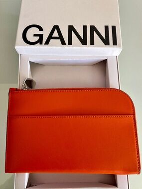 GANNI Dragon Fire Textured Leather Wallet